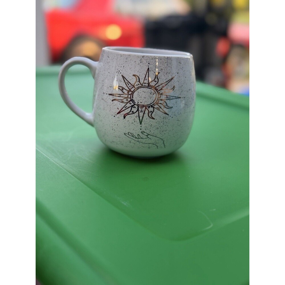 Market Finds MRKT Celestial Sun Coffee/tea Mug White Positive Energy